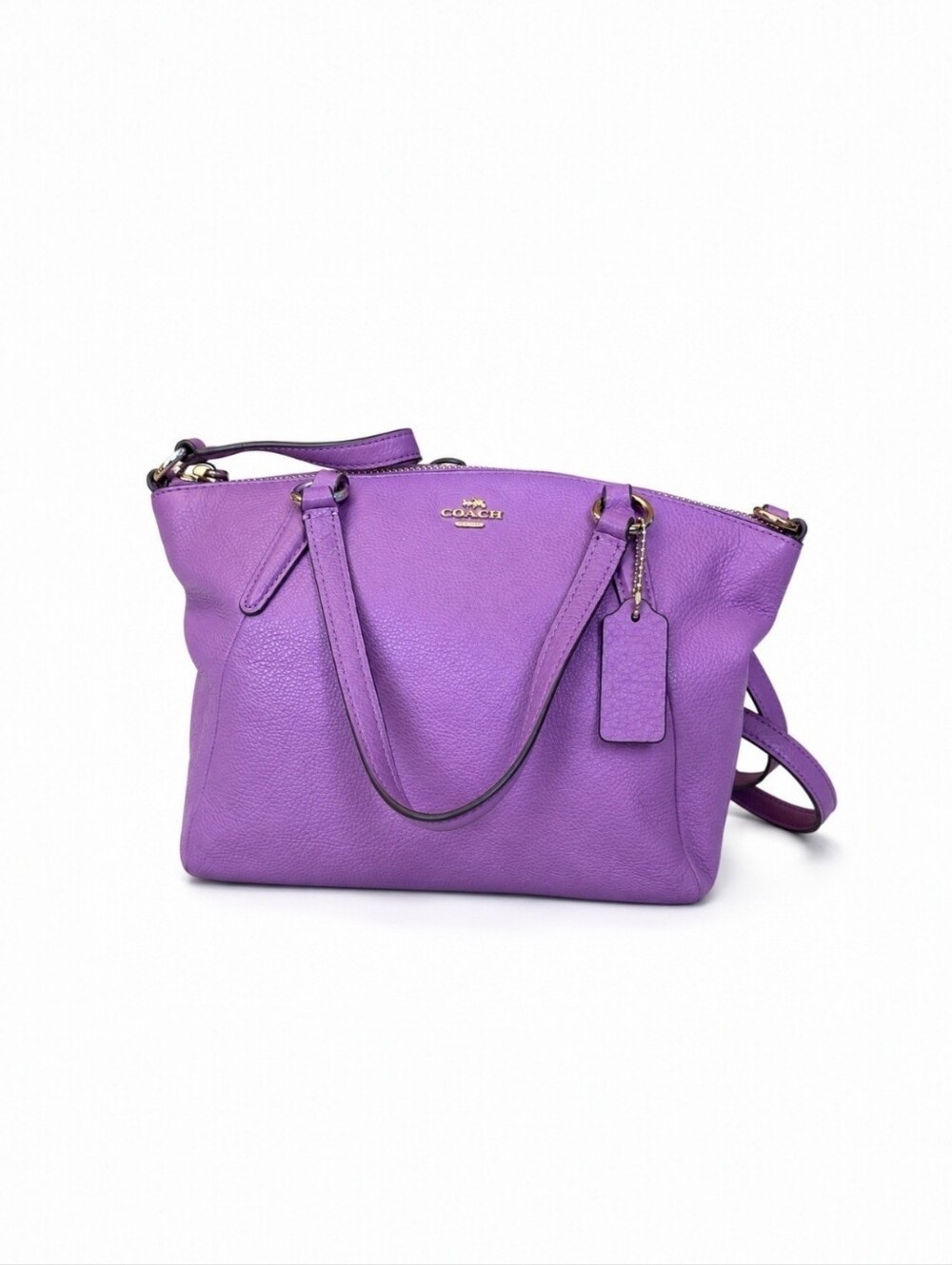 Coach Mini Kelsey Satchel Mauve Purple Pebbled Leather Crossbody Bag F57563 NWT